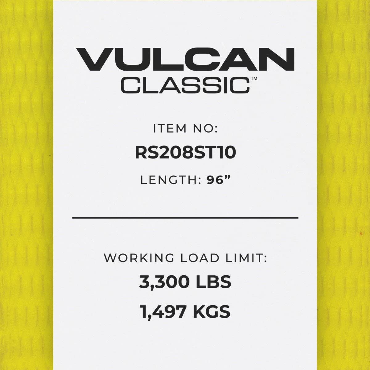 VULCAN Car Tie Down with Twisted Snap Hooks - 2 Inch x 96 Inch - 2 Pack - Classic Yellow - 3,300 Pound Safe Working Load - Image 8