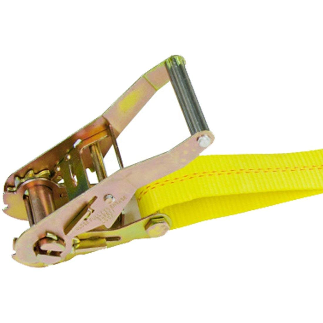 VULCAN Ratchet Strap with Chain Anchors - Classic Yellow - 2 Inch x 27 Foot - Case of 3-3,600 Pound Safe Working Load - Image 7