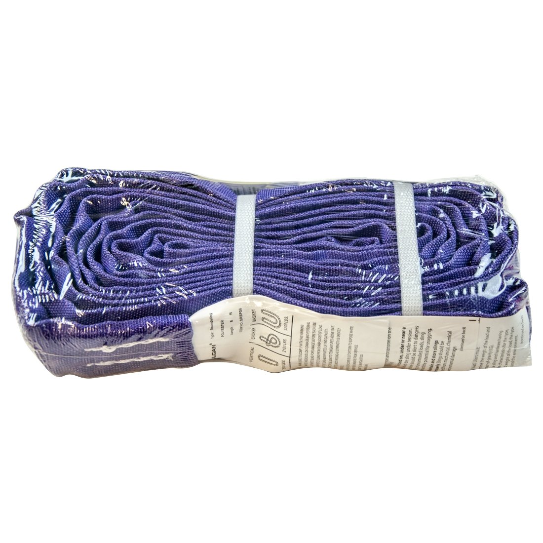 VULCAN Round Sling - Light Duty - 4 Foot - Purple - Safe Working Load of 2,600 Lbs. (V) - 2,100 Lbs. (C) and 5,200 Lbs. (B) - Image 5