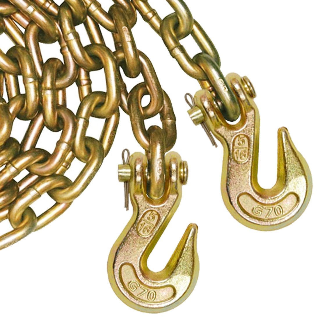 VULCAN Safety/Binder Chain with Clevis Grab Hooks - Grade 70-5/16 Inch x 10 Foot - 4,700 Pound Safe Working Load - Image 3